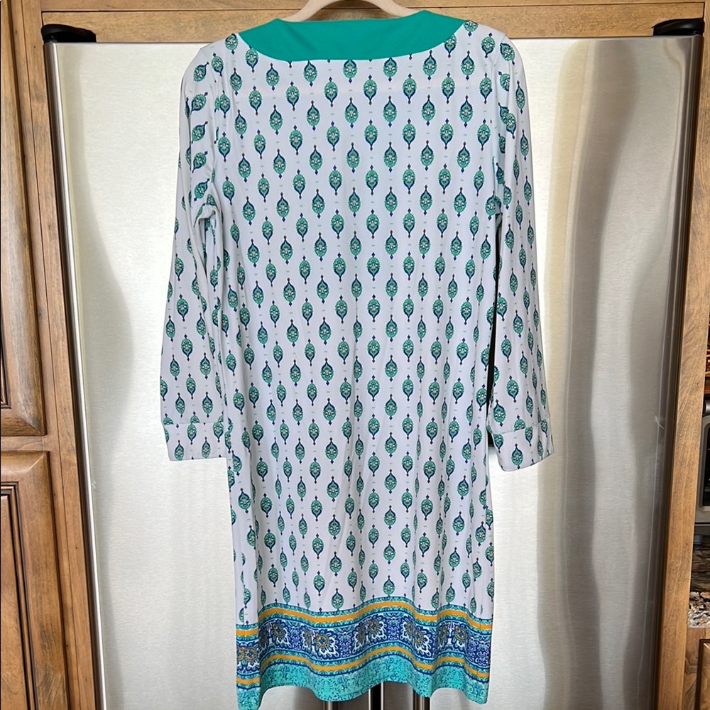 Cabana Life Turquoise and White Tunic Dress - Picture 2 of 5